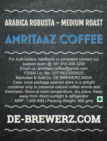 AMRITAAZ COFFEE - Arabica Robusta Mix Blend (70:30) Roasted Whole Coffee Beans- 450 gms